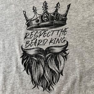 Mens Graphic T-Shirt “Respect the Beard King” in Grey